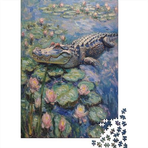 Krokodil Puzzle 1000 Teile Für Erwachsene Und Kinder Ab 14 Jahren Für Stressabbauer Puzzel 1000pcs (75x50cm) von ENYISIYULO