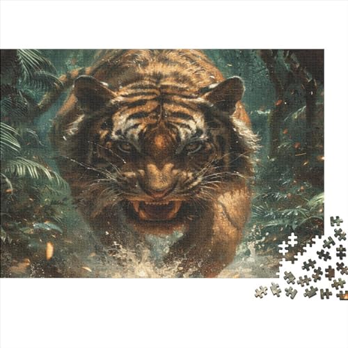 Tiger Puzzlespiel 1000 Teile Puzzle Für Erwachsene Und Kinder Ab 14 Jahren, Erwachsenen Puzzlespiel Puzzel 1000pcs (75x50cm) von ENYISIYULO