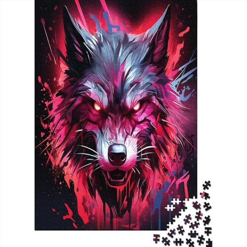 Wolf Puzzle 1000 Teile,Puzzle Für Erwachsene, Impossible Puzzle,Puzzle Farbenfrohes Legespiel,GesKükenlichkeitsspiel Für Die Ganze Familie Puzzel 1000pcs (75x50cm) von ENYISIYULO