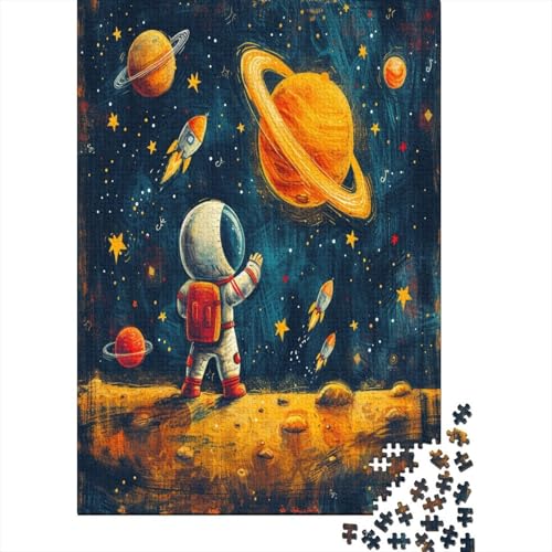 Astronaut 1000 Stück Puzzles Für Erwachsene Teenager Stress Abbauen Familien-Puzzlespiel 1000-teiliges Puzzle Kinder Lernspiel Spielzeug Geschenk Puzzel 1000pcs (75x50cm) von EOADVBZGR