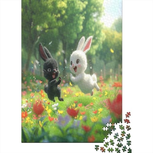 Kaninchen Puzzle 1000 Teile,für Erwachsene, Impossible Puzzle,farbenfrohes Legespiel,GesKükenlichkeitsspiel Für Die Ganze Familie,Erwachsenenpuzzle Puzzel 1000pcs (75x50cm) von EOADVBZGR