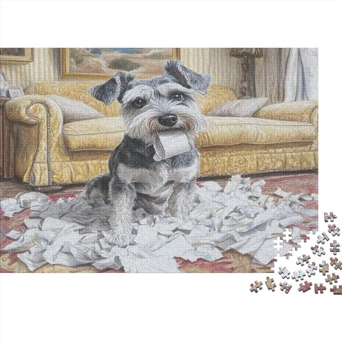 Schnauzer Puzzlespiel 1000 Teile Puzzle Für Erwachsene Und Kinder Ab 14 Jahren, Puzzle-Motiv Erwachsenen Puzzlespiel Puzzel 1000pcs (75x50cm) von EOADVBZGR