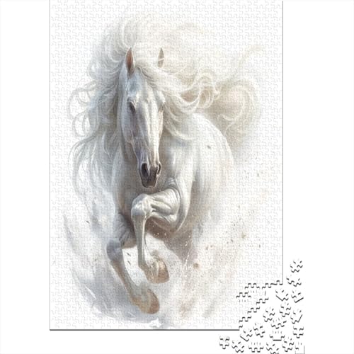 White Pferd Puzzle 1000 Teile Puzzle Für Erwachsene Und Kinder Ab 14 Jahren Puzzel 1000pcs (75x50cm) von EOADVBZGR