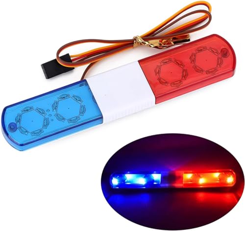 EONANT ferngesteuertes Auto Polizeilicht, rechteckiges LED-Blinklicht des RC-Modells, für 1/10 1/8 RC HSP Traxxas Tamiya CC01 4WD Axial SCX10 Modellauto (115mm Rot/Blau) von EONANT