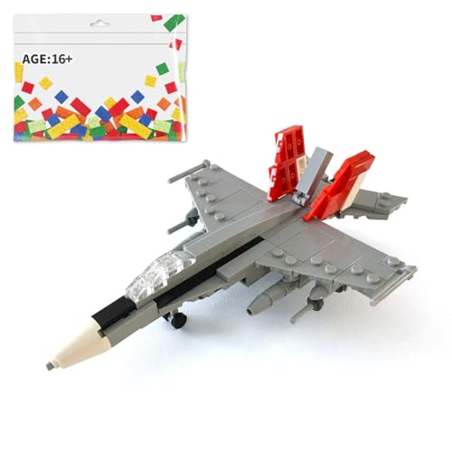 EOOR Modulares Flugzeug Bauklotz, F/18 Red Devils Flugzeuge Militär DIY Bauklötze, Militärische Bauklötze, Große Flugzeug Modell Spielzeug Geschenk für Kinder Erwachsene - 180Stück von EOOR