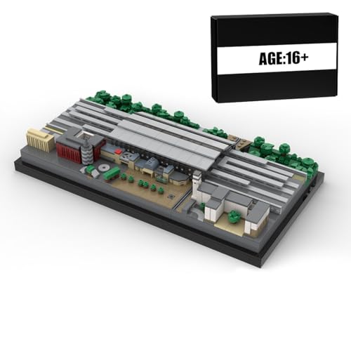 EOOR Straßenansicht Bauklotzenset, MOC-152705 Erfurt Hauptbahnhof Deutschland Straßenszene Bauklötze Set, MOC Architektur Bauklötze Set für Erwachsene - 1617Stück von EOOR