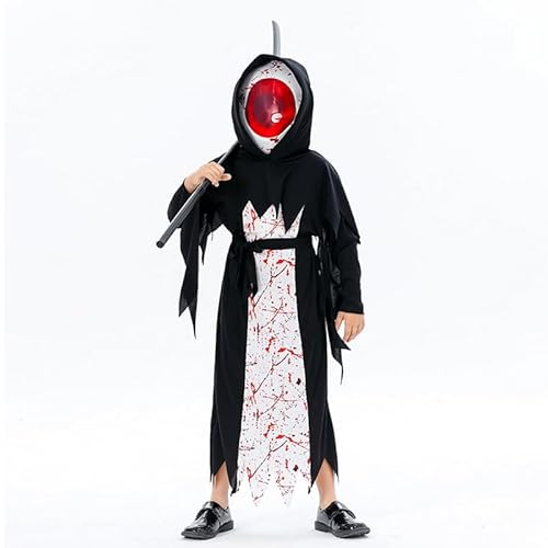 EOZY Halloween Kinder Sensenmann Kostüm schaurig gruselige Robe schwarz cooler Umhang von EOZY