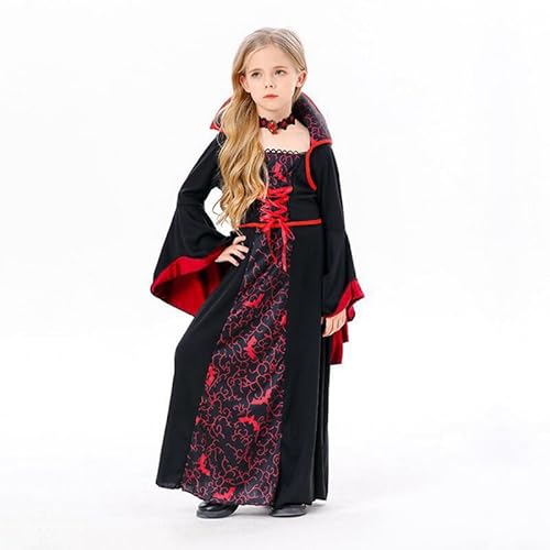 EOZY Kinder Halloween Hexe Kostüm Print Vampir Cosplay Kostüm von EOZY