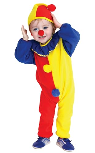 EOZY-Multicoloured Clown Kostüm Halloween Karneval Cosplay Kostüm mit Clown Nase Hut für Mädchen Jungen 3-6 Jahre (Höhe 110-120 CM) von EOZY