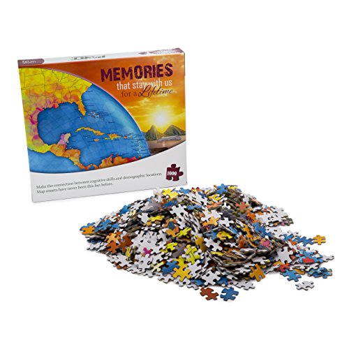 EPHIIONIY cruisential 1000 Stück Globe und Sonnenuntergang Puzzle 48,3 x 68,6 cm Port Connect von EPHIIONIY