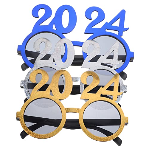 EPIGEIST 4 Sätze 2024 Brille Partyartikel Für Sonnenbrille Für Das Neue Jahr 2024 Fee Brille Zubehör Neujahrsbrille 2024 Trendy Lichter Brillen Papierparty Plastik 3 Stück * 4 von EPIGEIST