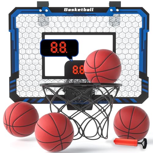 EPPO Basketballkorb für den Innenbereich für Kinder – Faltbarer Basketballkorb mit automatischer Wertung für die Tür mit 4 Bällen, Basketballspielzeug als Geschenk für Kinder, Jungen und Teenager von EPPO