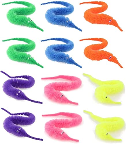 EPRHY Plüsch-Spielzeug Magic Twisty Fuzzy Worm Wackeln Moving Sea Horse Trick Toy 12 Stück von EPRHY