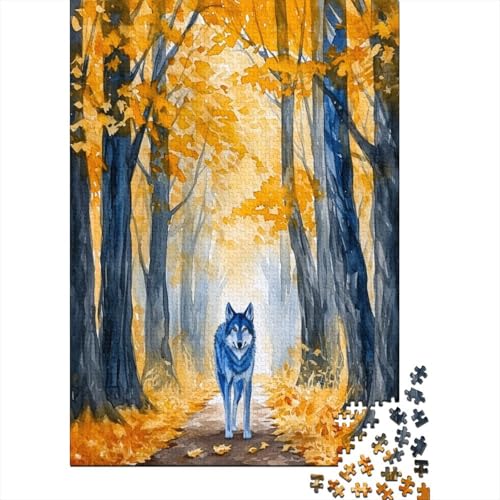 Bunter Wolf 1000 Stück Puzzles Für Erwachsene Teenager Stress Abbauen Familien-Puzzlespiel 1000-teiliges Puzzle Kinder Lernspiel Spielzeug Geschenk Puzzel 1000pcs (75x50cm) von EQKDBFVHS