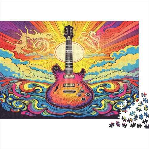 Gitarren Puzzle 1000 Teile,Puzzle Für Erwachsene, Impossible Puzzle,Puzzle Farbenfrohes Legespiel,GesKükenlichkeitsspiel Für Die Ganze Familie Puzzel 1000pcs (75x50cm) von EQKDBFVHS