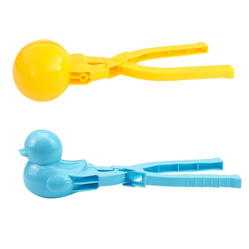 EQLEF Schneeballmacher, rundes Schneeball-Clip-Spielzeug und Enten-Schnee-Form für Kinder 3-6 Jahre alte helle Schnee-Spielzeug für Kinder im Freien Sand Formen Zufällige Farbe 2 Pcs von EQLEF