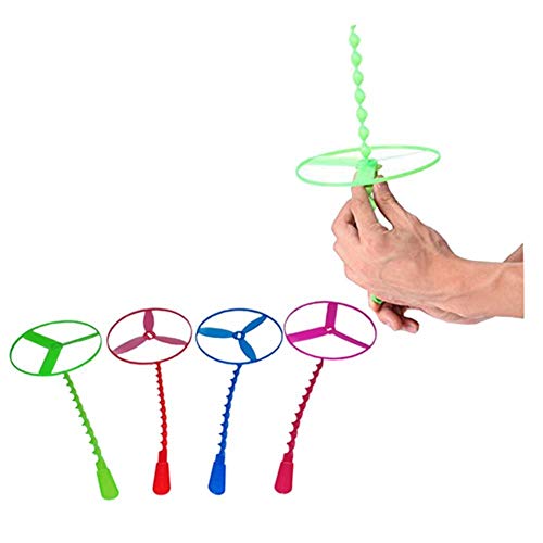 EQLEF Twisty Zugschnur FliegenSaucers Spinning Flying Disc Hubschrauber Spielzeug Lernspielzeug für Kinder-Stil zufällig, Farbe zufällig (10 Stück) von EQLEF