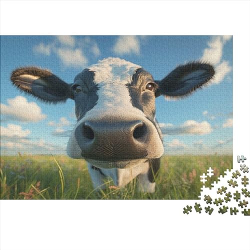 Cute Little Kuh Puzzle 1000 Teile,für Erwachsene, Impossible Puzzle,farbenfrohes Legespiel,GesKükenlichkeitsspiel Für Die Ganze Familie,Erwachsenenpuzzle Puzzel 1000pcs (75x50cm) von ERBFRIXDB