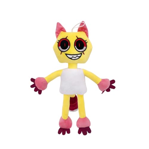 ERDBZCHU Dandy's World Plüschtier, Dandy Scary Games Plüschtier und 55 Aufkleber aus der gleichen Serie, Weiches Kuscheltier Plüsch (Hexagonal face cat) von ERDBZCHU