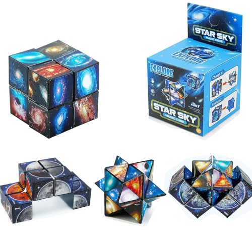 Star Cube Set,2 in 1 Magic Star Cube, 3D Puzzle Cube, Speed Cube, Transforming Cubes Kreative Dekompression Magic Puzzle Cubes für Kinder und Erwachsene von ERHUO