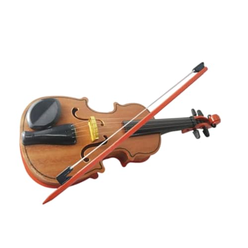 1 Satz Geige Aus Holz Dekorative Geige Musikspielzeug Simulationsgeigenspielzeug Geigenmodell Kinderspielzeug Kindergeige Anfänger Violine-foto-requisiten Plastik Light Brown ERINGOGO von ERINGOGO