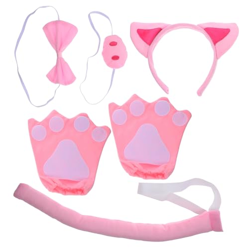 1 Set Schweinchen Anziehset Halloween Kostüme Süße Accessoires Schweineohren Bekleidung Das Tier Hasen Stirnband Halloween Haustierkostüme Wolf Cosplay ERINGOGO von ERINGOGO