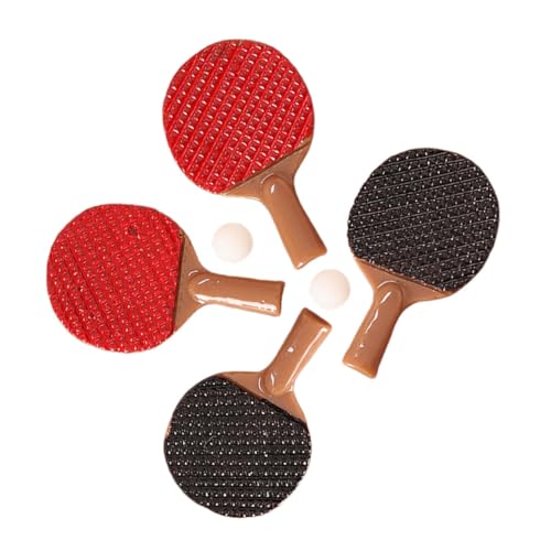 ERINGOGO 2 Sätze Puppenhaus Mini Tischtennis Set Mini Tischtennisball Tischtennisspielzeug Tischtennis-Match Mini-Tischtennisschläger Tischtennis- im Mikro-Landschaftsbau Harz von ERINGOGO