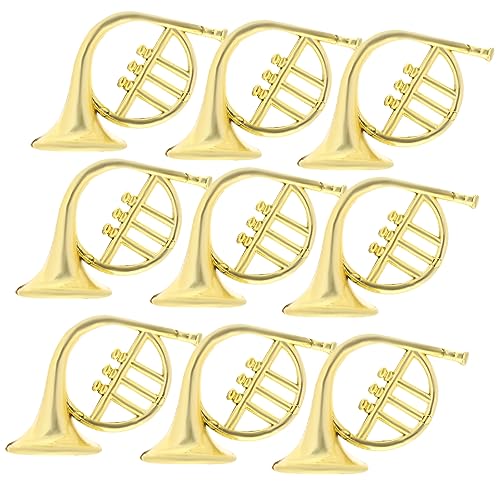 20st Mini-musikinstrumentenmodell Weihnachts-Trompeten-Ornamente Instrumentenmodell-anhänger Weihnachtsdekorationen Mini-waldhorn-Dekoration Mini-instrumentenset Golden Plastik ERINGOGO von ERINGOGO