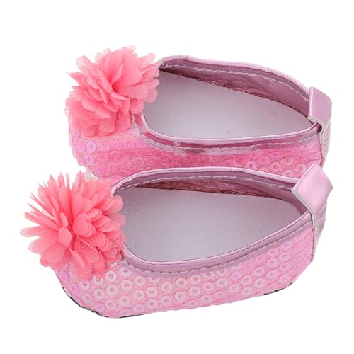 ERINGOGO 1 Paar Glitzer-Puppenschuhe Glitzer Puppenschuhe Zoll Puppenzubehör Rosa Babypuppenschuhe Puppenpartyzubehör Miniaturschuh Prinzessinnenschuhe für kleine Mädchen Polyurethan von ERINGOGO