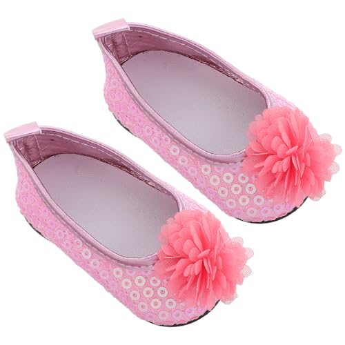 ERINGOGO 1 Paar Glitzernde Puppenschuhe Für 18-Zoll-Puppen Amerikanische Puppenschuhe Mit Pailletten Süße Mini-Schuhe 18-Zoll-Puppenzubehör von ERINGOGO