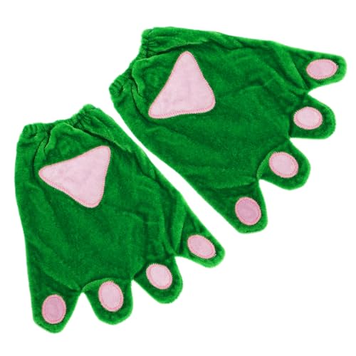 ERINGOGO 1 Paar Krallenhandschuhe Tier-cosplay-kostüm Dino-krallen Cosplay Pfotenhandschuhe Tierpfotenklauen-handschuhe Plüsch-dinosaurier-handschuhe Süße Handpfotenhandschuhe Green Stoff von ERINGOGO