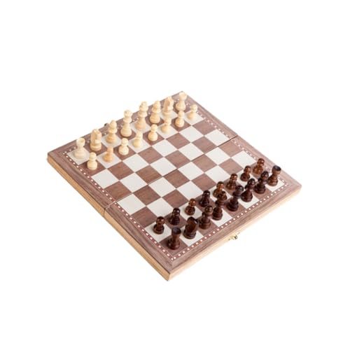 ERINGOGO 1 Satz 3 1 Schach aus Holz Backgammon schooter настольная игра Boardgames bretspiele Board gamees Picknick Board Games + brettspiele Gry planszowe Faltschach Bambus Khaki von ERINGOGO