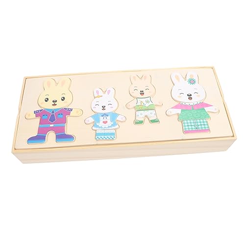 ERINGOGO 1 Satz Ankleide-Puzzle kinderbeschäftigung Puzzle kinderpuzzle laubsägen für tierpuzzle tierische Rätsel Holzpuzzle Tierwechsel-Kleidungsrätsel pädagogische Puzzles von ERINGOGO