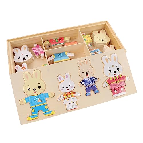 ERINGOGO 1 Satz Ankleide-Puzzle kinderbeschäftigung Puzzle ratselspiele rätsel für zabawki stymulujące rozwój Holztier-Puzzlespielzeug pädagogische Tierrätsel Holzrätsel von ERINGOGO