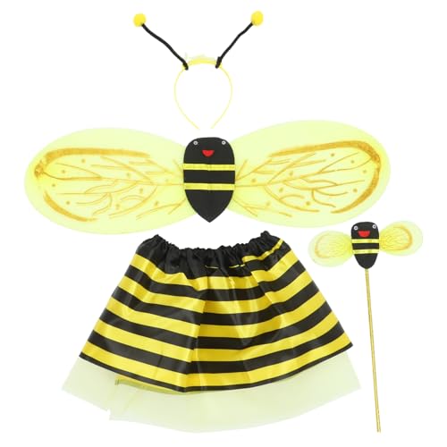 ERINGOGO 1 Satz Bienenflügel-Set Bienenbecher Bienendekor Bienen Dekorationen Bausatz Imker Balsam Bienenanzug Party Dekoratives Kostüm Bienen-Cosplay-Requisite Für Mädchen Yellow Stoff von ERINGOGO