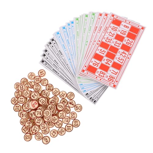 ERINGOGO 1 Satz Bingo Spiele Tombola Figurenspiel Party-schachspiel Brettspiel Versorgung Logisches Schachspiel Lustiges Spiel Schachspielspielzeug Logisches Brettspiel Rot Holz von ERINGOGO