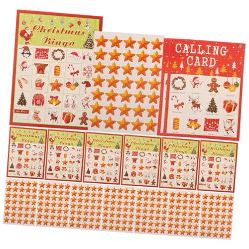 ERINGOGO 1 Satz Bingo-Spielkarten weihnachtsmotiv The Reise-Bingokarten Weihnachts-Bingo-Spiel weihnachtsdeko Partyschmuck Weihnachts-Bingokarten für 16 Spieler Papier von ERINGOGO