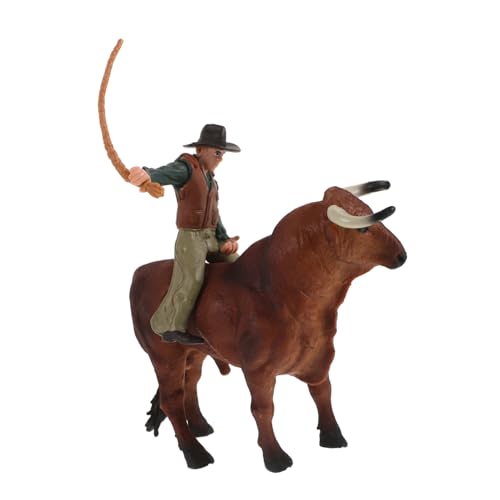 ERINGOGO 1 Satz Cowboy-Bullen-Modell Cowboy-kostüm Bullenreitausrüstung Cowboy- Für Jungen Cowboy-Junge-Statue Cowboy-kuchendeckel Cowboy-actionfiguren Ranch- Harz von ERINGOGO