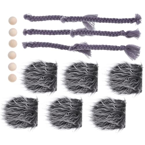 ERINGOGO 1 Satz Diy Pigtails-dekore Bastelbedarf Für Gnome Halloween-zwerg-accessoires Weihnachtszwergbart Wichteldekorationen Selber Machen Künstlicher Gnom Puppenzöpfe Diy Zöpfe Grey Holz von ERINGOGO