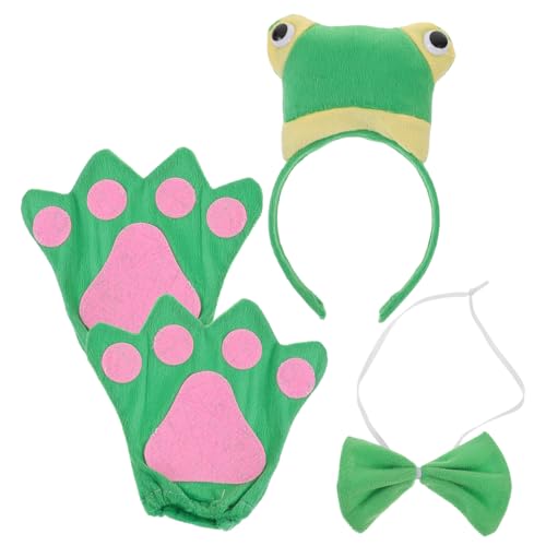 ERINGOGO 1 Satz Frosch-Stirnband-Set -Dinosaurier-Kostüm Löwenkostüm für Regenstiefel für Babys Kostüme -Tier-Stirnband Performance-Kostüm für Stoff Green von ERINGOGO