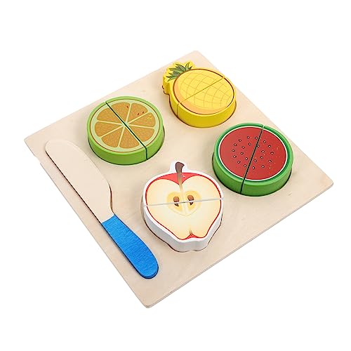 ERINGOGO 1 Satz Fruchtschnitt holzspielzeug Toys Pädagogisches Früchte-Puzzle holzpuzzle Kinderküche mit karikaturfrüchte schneiden hölzern von ERINGOGO