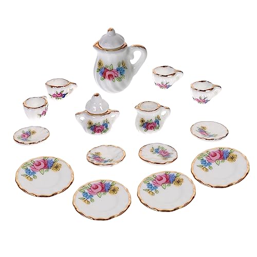 ERINGOGO 1 Satz Geschirr Teeservice Modell Miniaturgeschirr Puppenhauszubehör Hausgeschenk Teezubehör puppenstubenmöbel Dollhouse Furniture Mini-Kaffeetasse Zubehör für Puppenhäuser Keramik von ERINGOGO