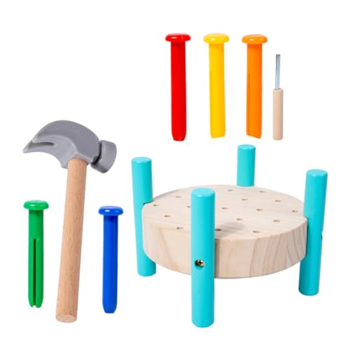 ERINGOGO 1 Satz Hammer kinderwerkbank werkbänke für Spielwerkbank Werkzeug Nagellux Lustiges Spielspielzeug für Kindergeschenk Metall Sky-Blue von ERINGOGO