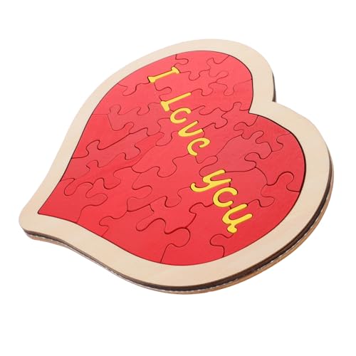 ERINGOGO 1 Satz Herzpuzzle Aus Holz Ich Liebe Dich, Bastelprojekte Dekorationen Heiraten Kleine Rätsel Ich Liebe Dich, Puzzle Herz, Ich Liebe Dich, Rätsel Herz-Puzzle Verlobungspuzzle Rot von ERINGOGO