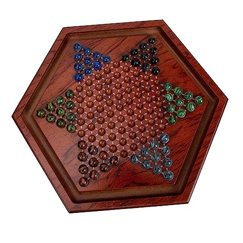 ERINGOGO 1 Satz Hexagon Holz Checkers Label Chinesisches Dame Für Chinesisches Murmelspiel Eltern-Kind-chinesisches Damespiel Chinesisches Dame Glas Brown von ERINGOGO