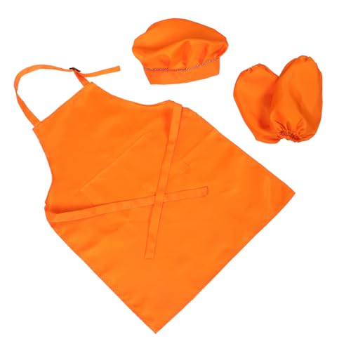 ERINGOGO 1 Satz Kinderschürze Kochmütze Für Schürzen Für Kochmütze Und Schürze Für Kleinkinder Kleinkindschürze Koch Kostüm Schürze Für Polyester Orange von ERINGOGO