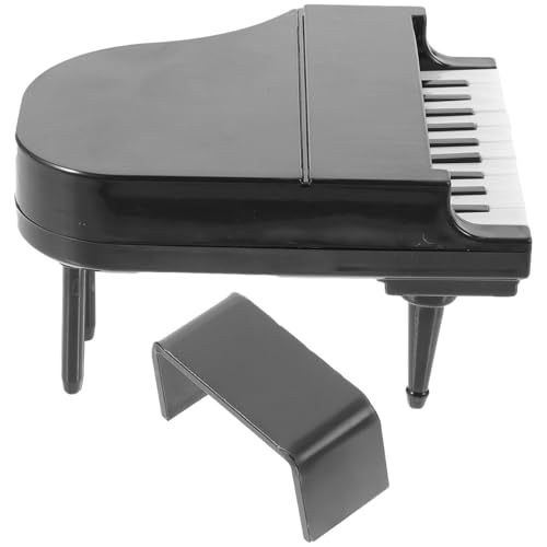 ERINGOGO 1 Satz Kinderspielzeugklaviermodell Piano-Statue Puppenhausboden Miniatur Mini-klaviertastatur Kleines Tastenklavier Mini-Gitarre Klavier Für Minihaus Figuren Plastik Black von ERINGOGO