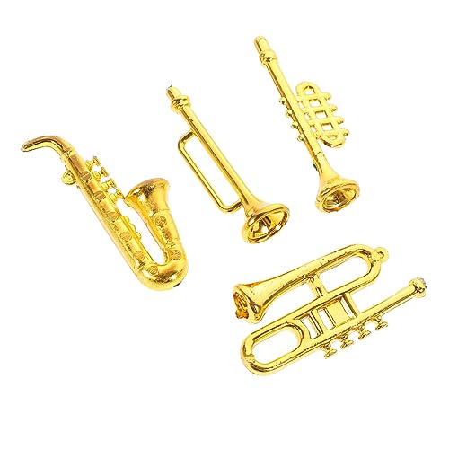 ERINGOGO 1 Satz Klassisches Musikinstrument Miniaturen Miniatur-replika-Instrument Kleines Klassisches Instrument Miniatur-trompetenspielzeug Miniatur-Saxophon Instrumente Pp Golden von ERINGOGO