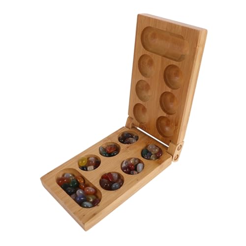 ERINGOGO 1 Satz Mankala Schachbrett Mancala-Spiel Mancala-perlen Brettspieltisch Mancala-brettspiel Für Erwachsene Camping-Spiele Murmelspiel Mancala-Steine Abalone-Spiel Bambus von ERINGOGO