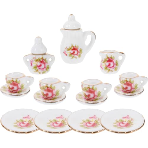 ERINGOGO 1 Satz Mini-Keramik-teeservice Tassen Puppe Becher Mini-teetasse Mini-küchenzubehör Miniatur-Dinge Miniatur-teegeschirr Miniaturgeschirr Aus Keramik von ERINGOGO